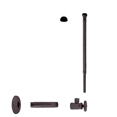 Westbrass Supply Kit, 1/2" IPS x 3/8" OD x 12" Corrugated in Oil Rubbed Bronze D103K12-12